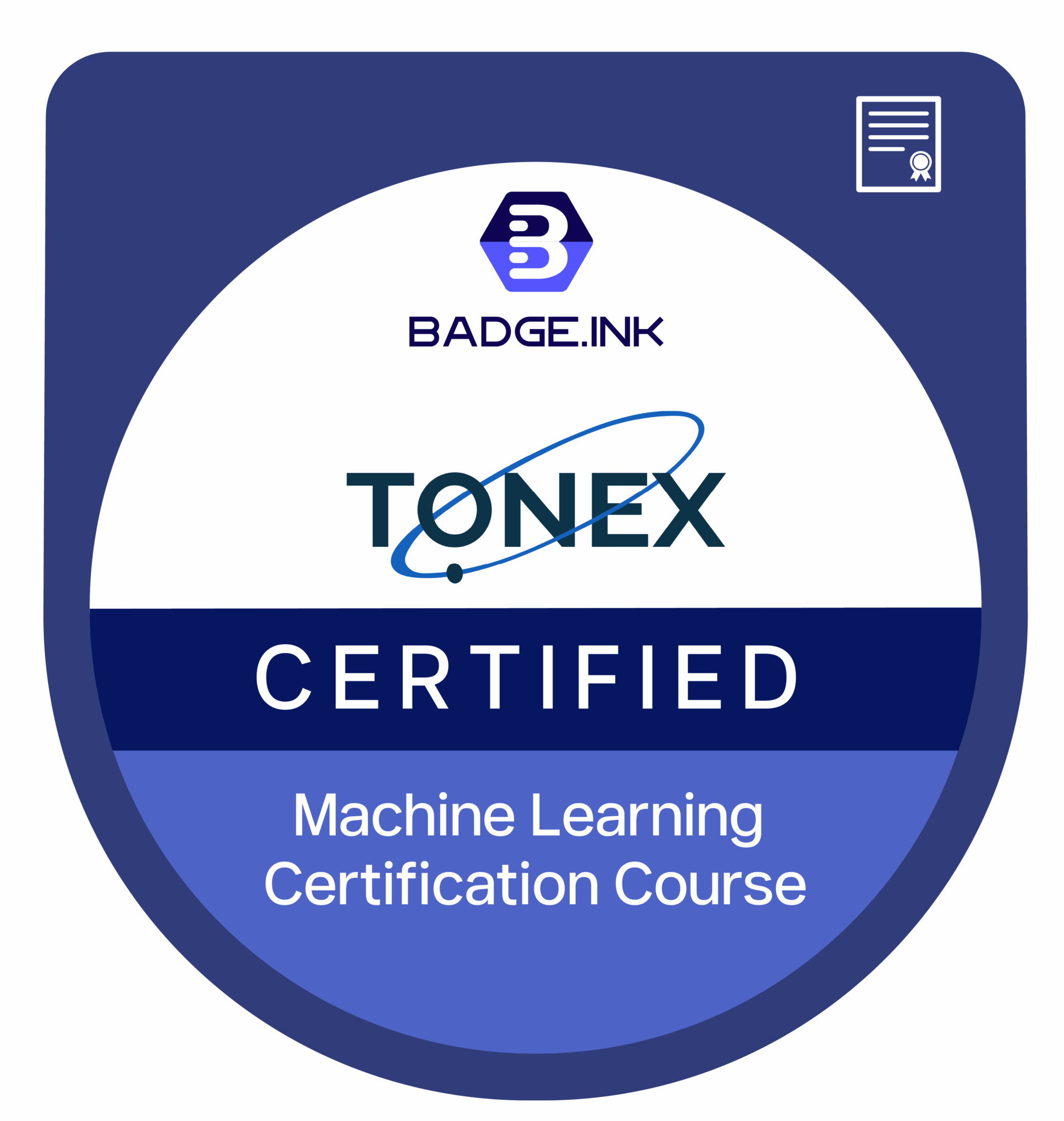 Machine Learning Certification Course – Badge Ink