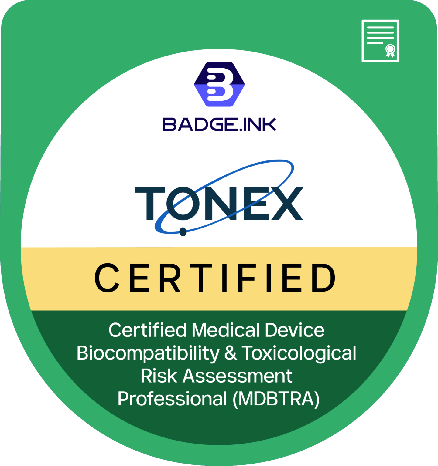 Reducing Risk Badges Certified Medical Device Biocompatibility & Toxicological Risk ...